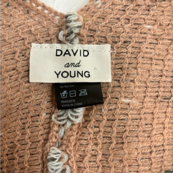 DAVID AND YOUNG Multi Colored Pink Orange Knit Oversized Sweater Wrap Shawl OS - Picture 2 of 8